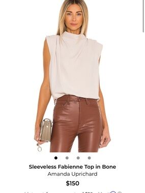 Amanda Uprichard Sleeveless Fabienne Top in Bone